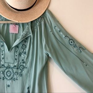 Calypso St. Barth Green Embroidered Dress